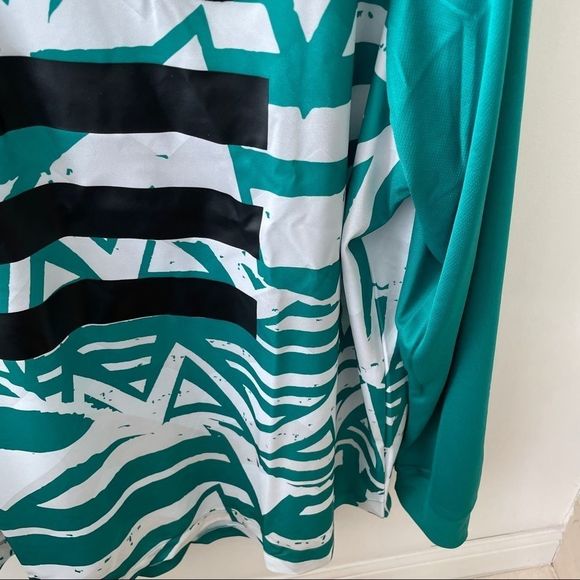 Adidas Sz 2XL Long Sleeve Jersey Green/White - Picture 5 of 7
